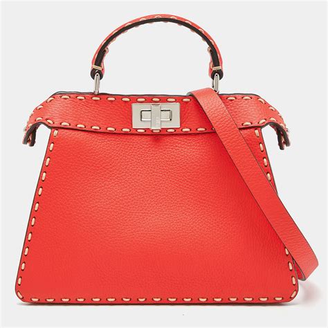 fendi selleria bag red|Fendi peekaboo selleria.